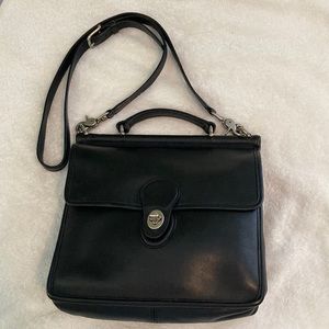 Coach Black Vintage Willis Bag with Silver Hardware
